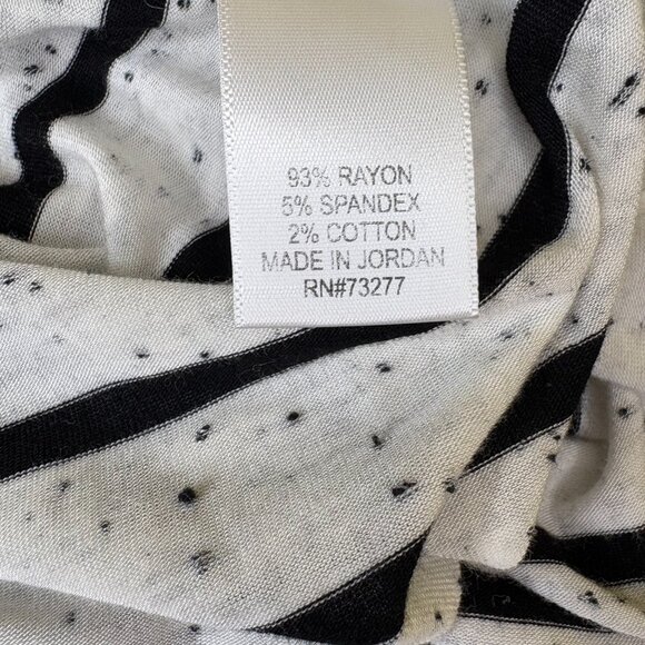 Apt. 9 Womens Micro Modal Striped Top Size L Black & White Lightweight Stretchy - Picture 3 of 7